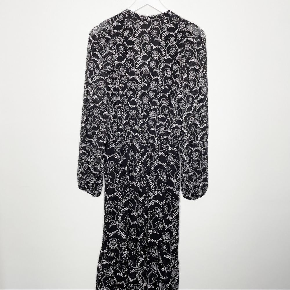 NWT A.L.C. Kate Floral Midi Dress Black White Silk Blend Size 6 - Picture 8 of 11
